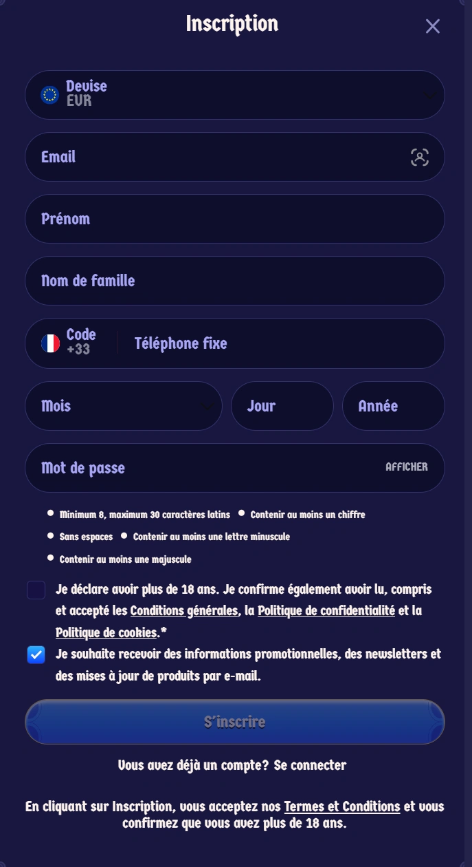 Processus d'Inscription et Connexion sur ZeusWin Casino